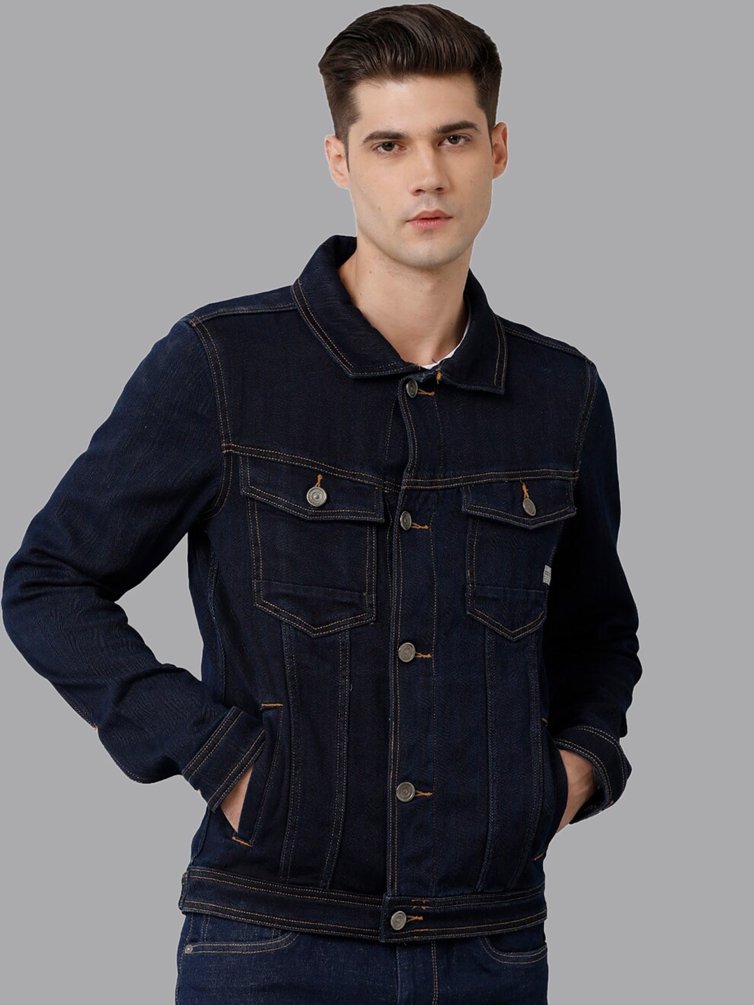 

Voi Jeans Washed Denim Jacket, Navy blue