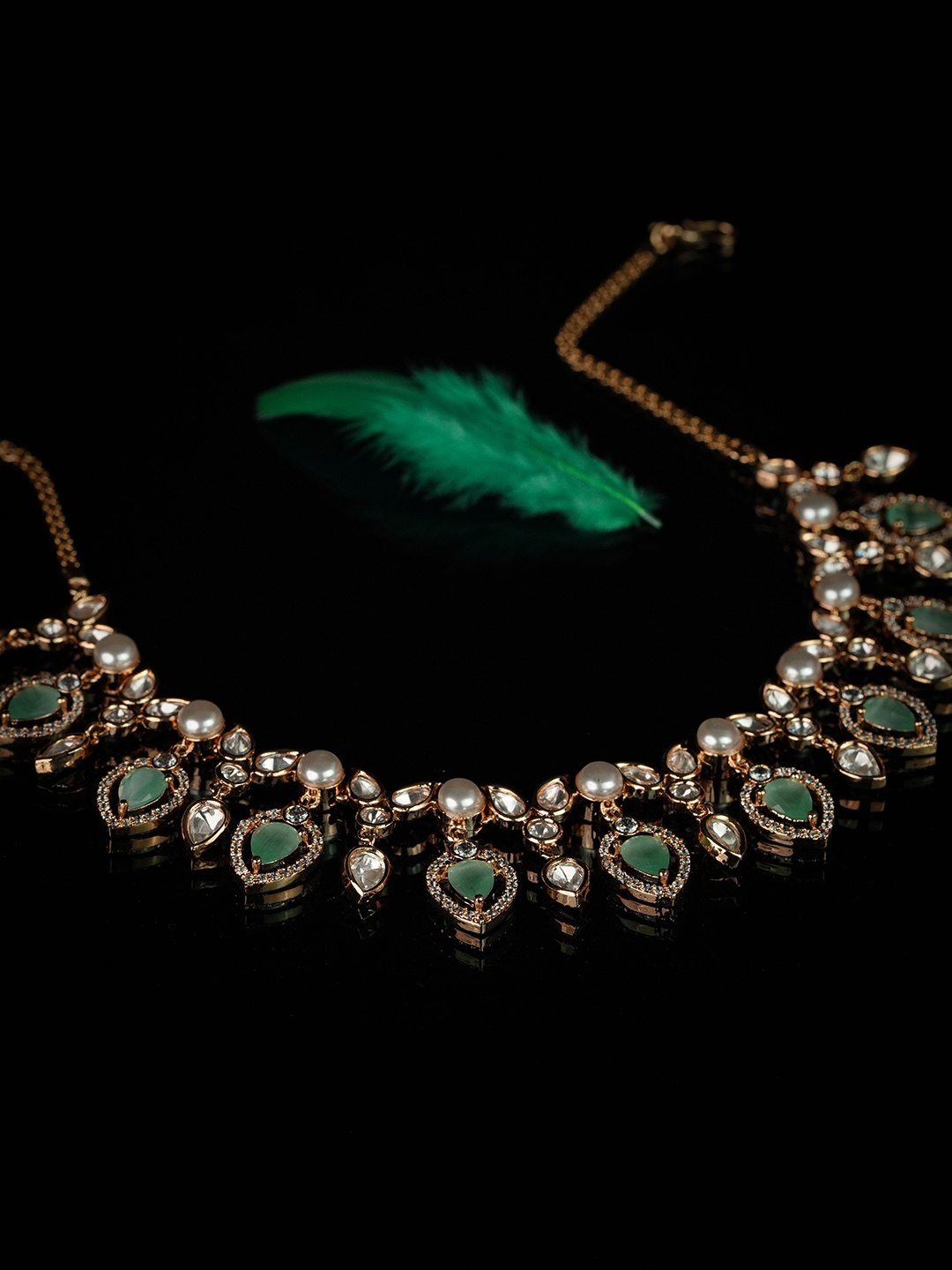 

Kord Store Gold-Plated AD-Studded & Beaded Jewellery Set