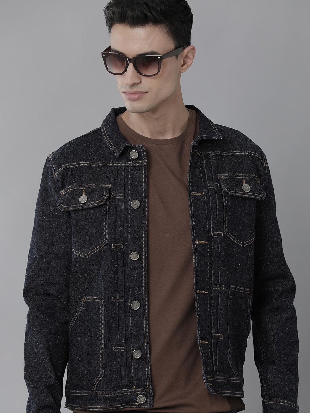 

Voi Jeans Washed Denim Jacket, Navy blue