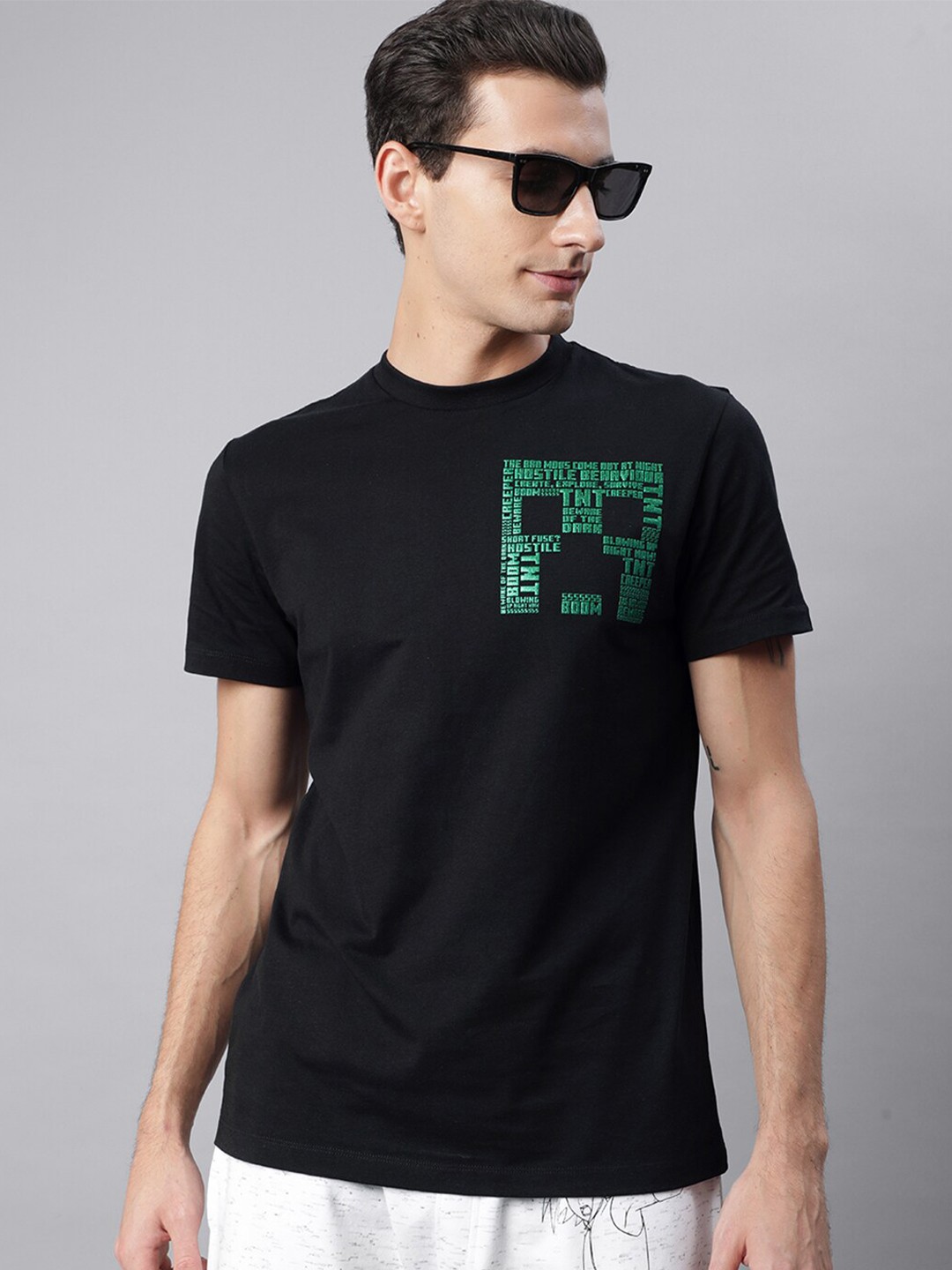 

Free Authority Minecraft Printed Cotton T-Shirt, Black