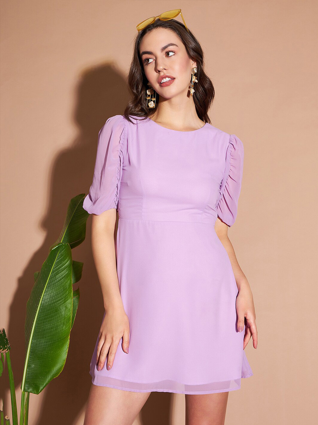 

Marie Claire Lavender Georgette A-Line Dress