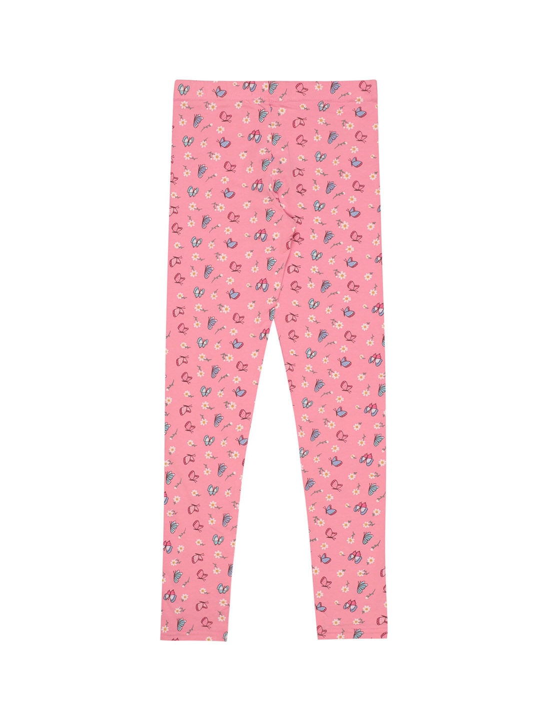 

Bodycare Kids Girls Printed Cotton Ankle-Length Leggings, Pink