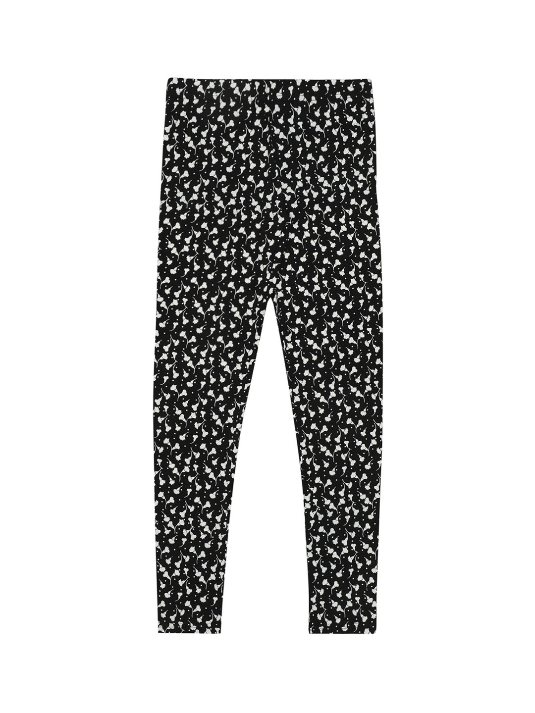 

Bodycare Kids Girls Printed Cotton Ankle Length Leggings, Black