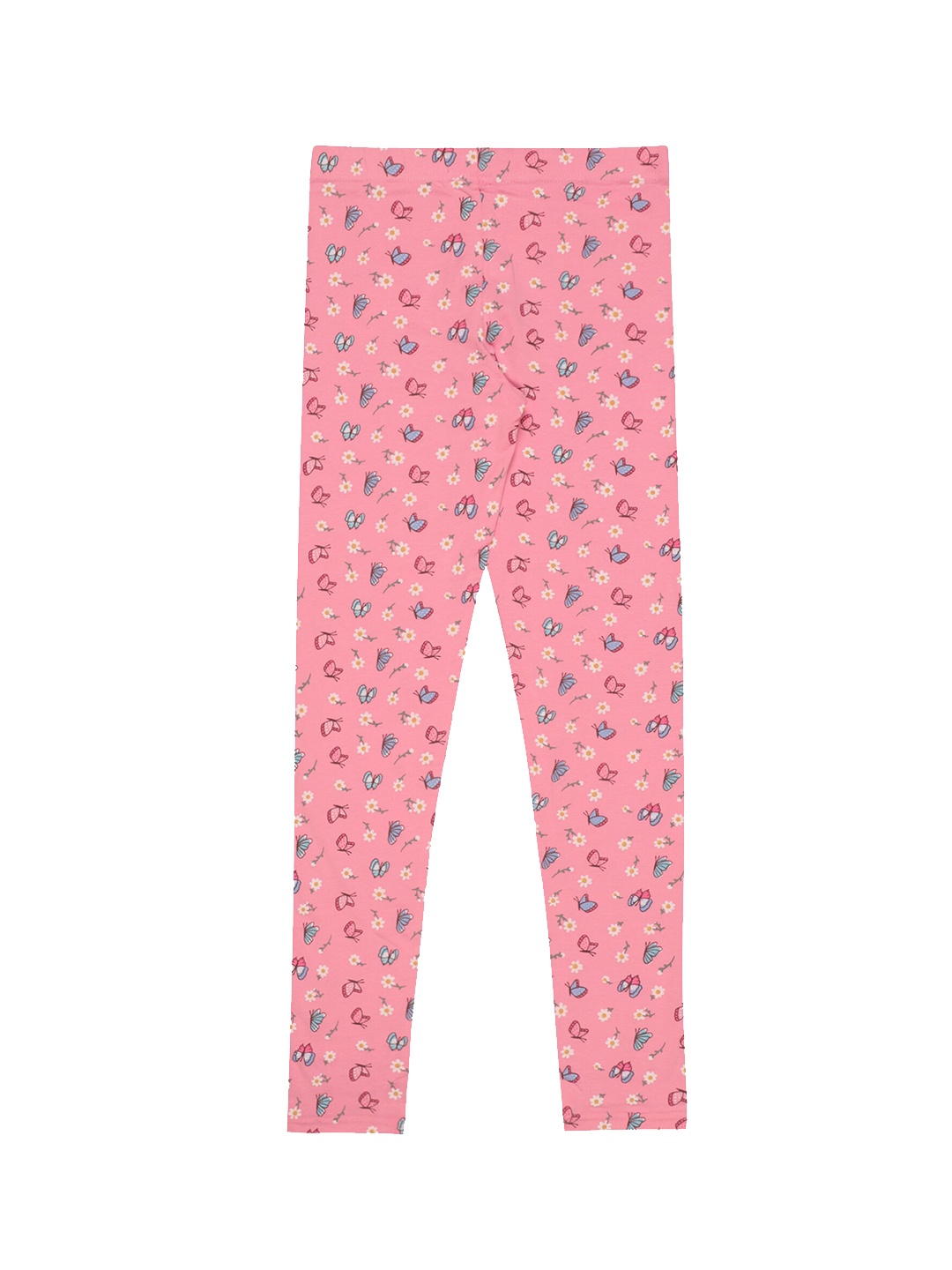 

Bodycare Kids Girls Floral Printed Cotton Ankle Length Leggings, Pink