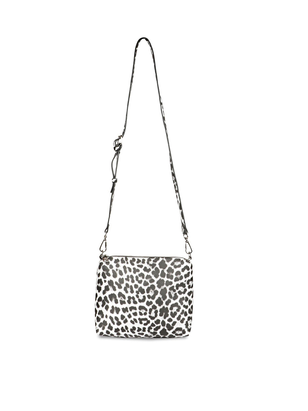 

Favore Animal Textured Leather Structured Pouch Sling Bag, Black
