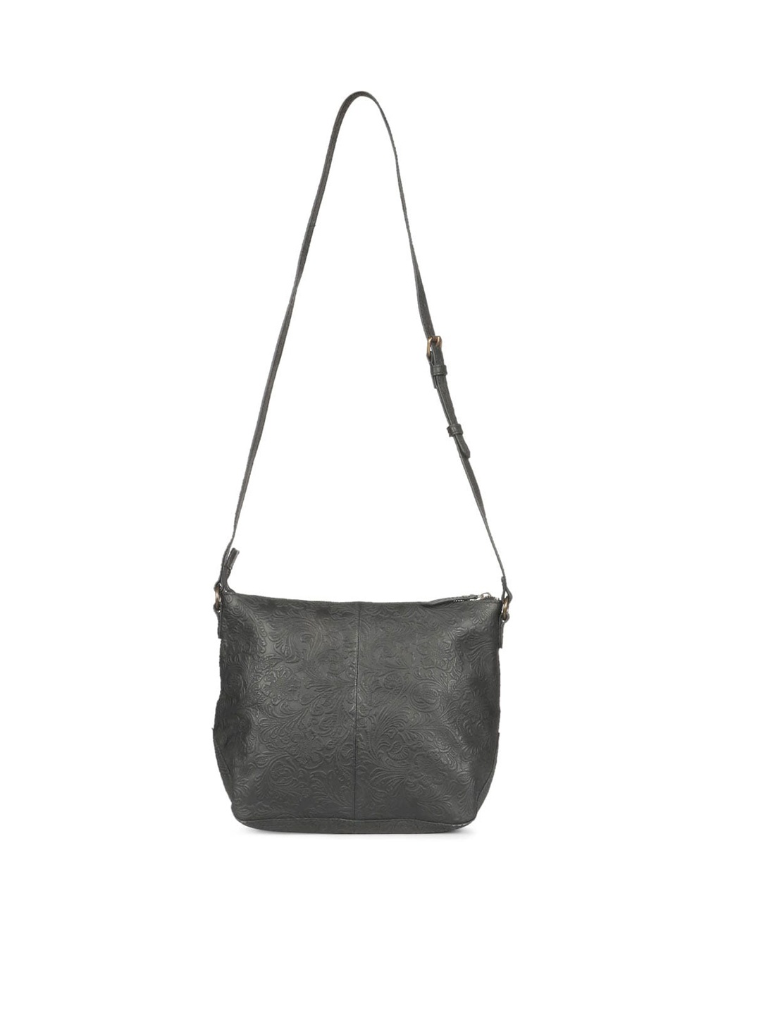 

Favore Textured Leather Structured Sling Bag, Grey