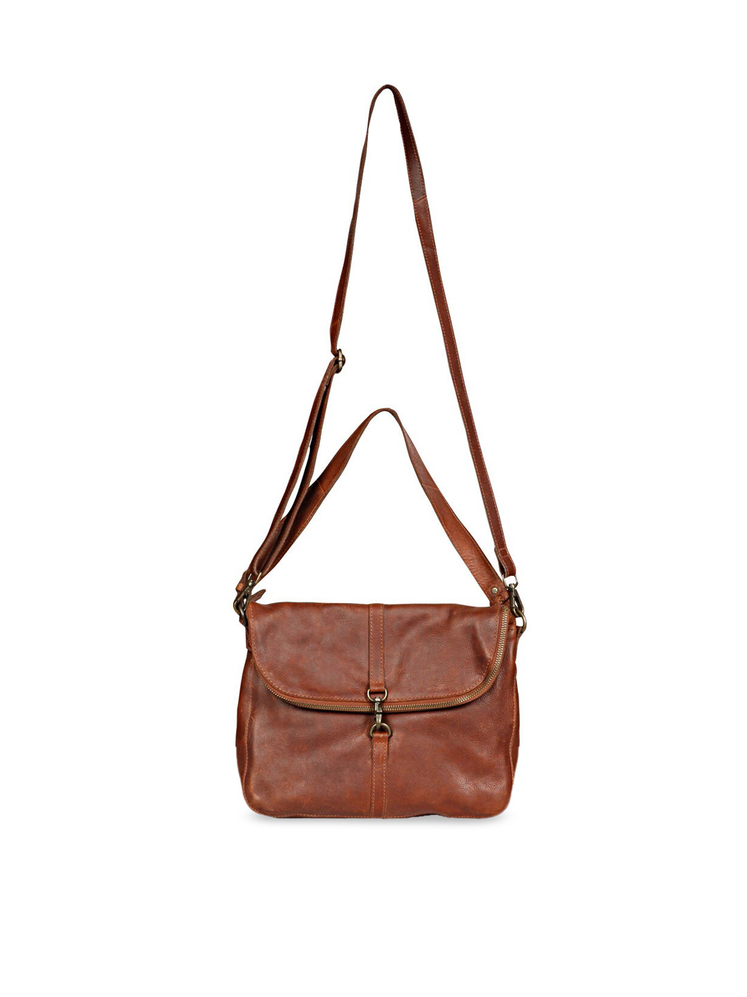 

Favore Leather Small Structured Sling Bag, Brown