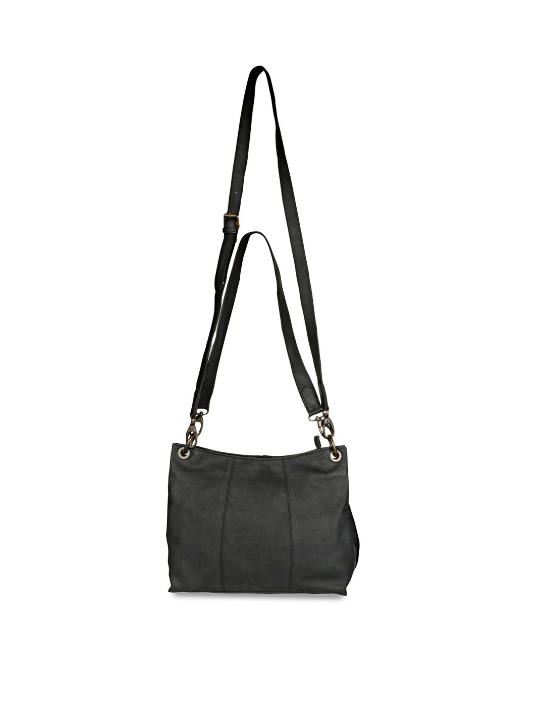 

Favore Leather Swagger Sling Bag with Fringed, Black