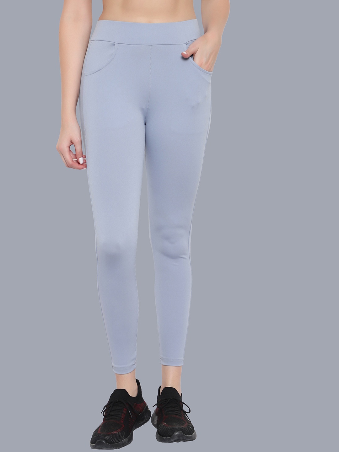 

DIAZ Women Slim-Fit Ankle-Length Tights, Grey