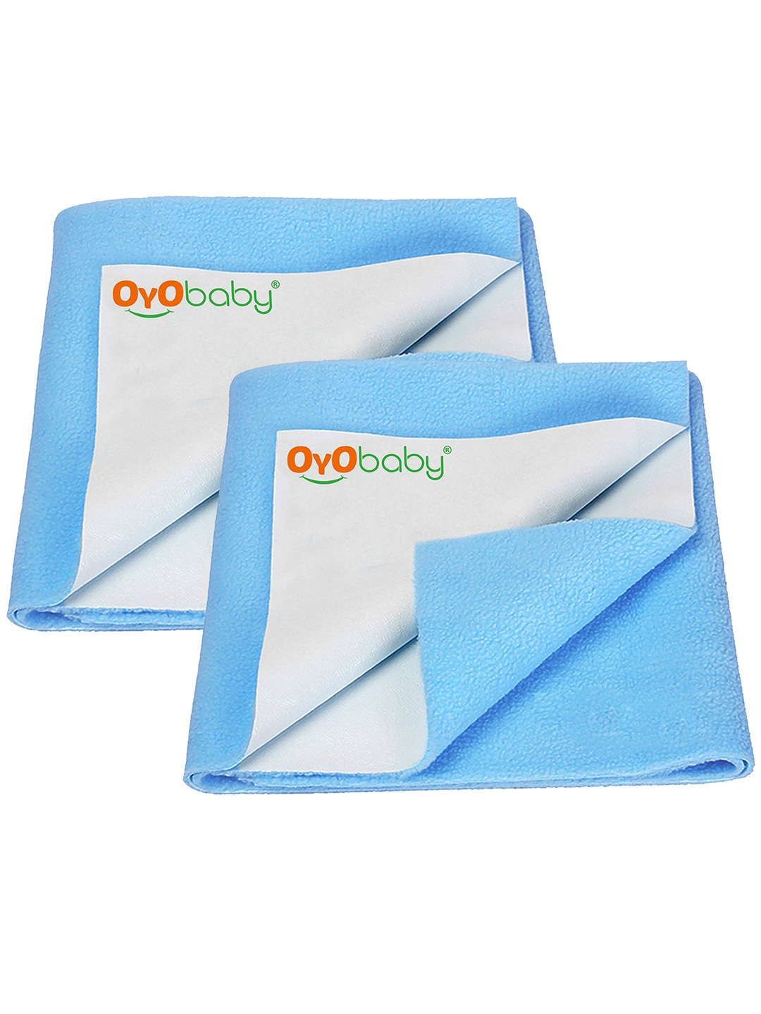 

OyO Baby Set of 2 Sea Blue Waterproof & Baby Dry Sheet Polycotton Mattress Protector, Sea green