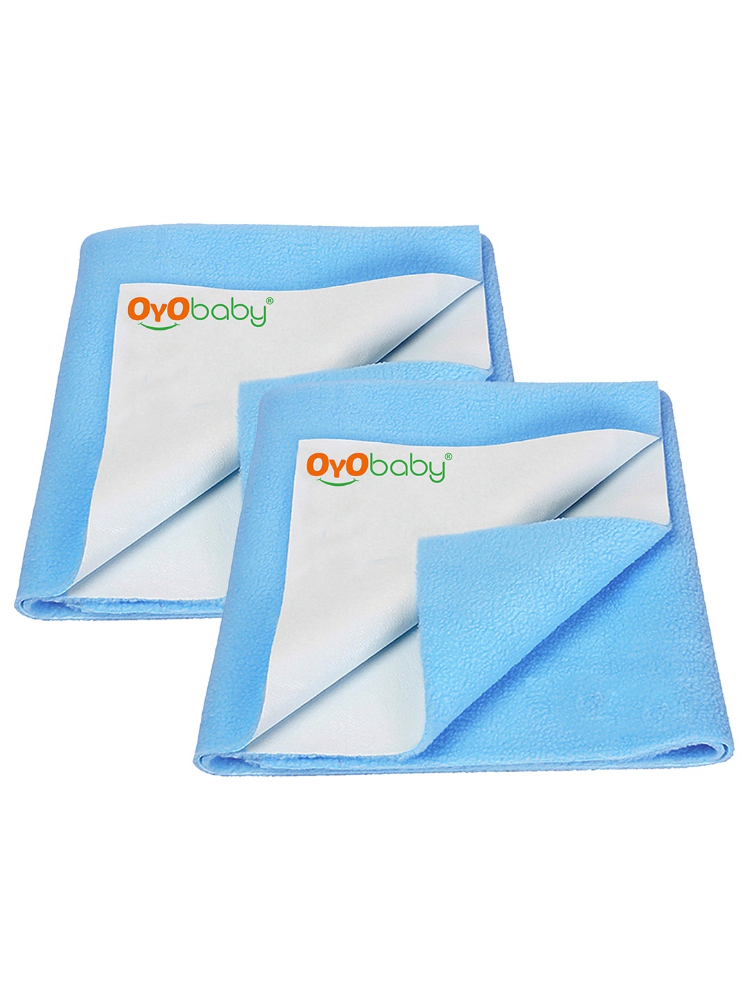 

OyO Baby Set of 2 Blue Waterproof & Baby Dry Sheet Polycotton Mattress Protector