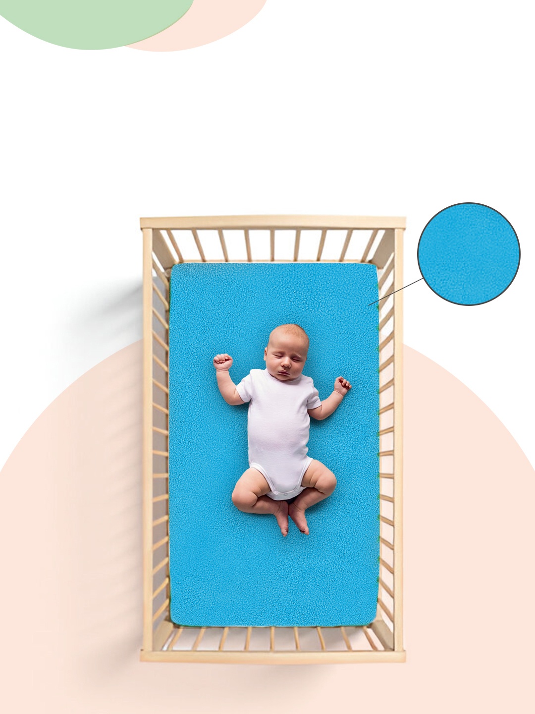 

OyO Baby Firoza Waterproof Baby Dry Sheet Polycotton Mattress Protector, Blue