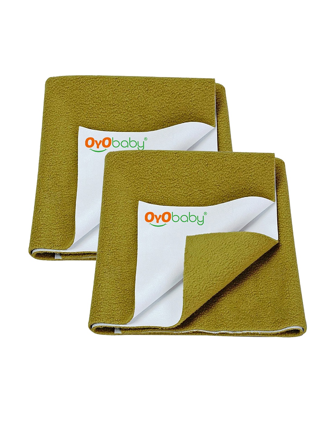 

OyO Baby Set of 2 Gold Waterproof Baby Dry Sheet Polycotton Mattress Protector, Beige