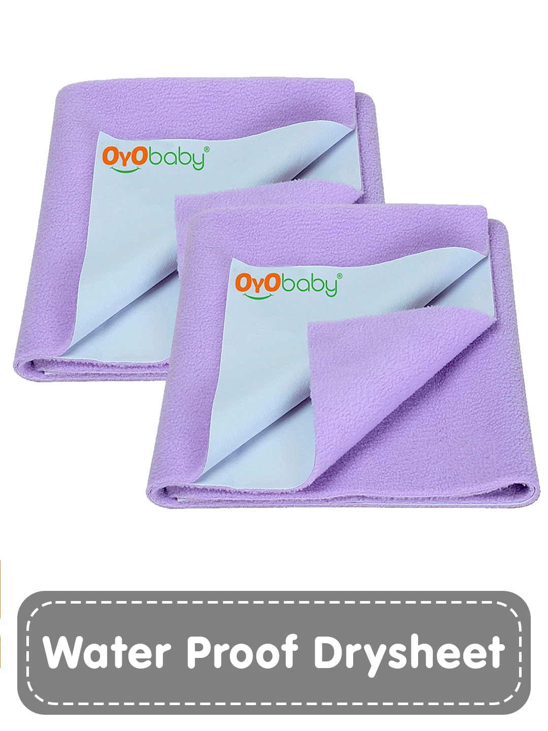 

OyO Baby Set of 2 Violet Waterproof & Baby Dry Sheet Polycotton Mattress Protector
