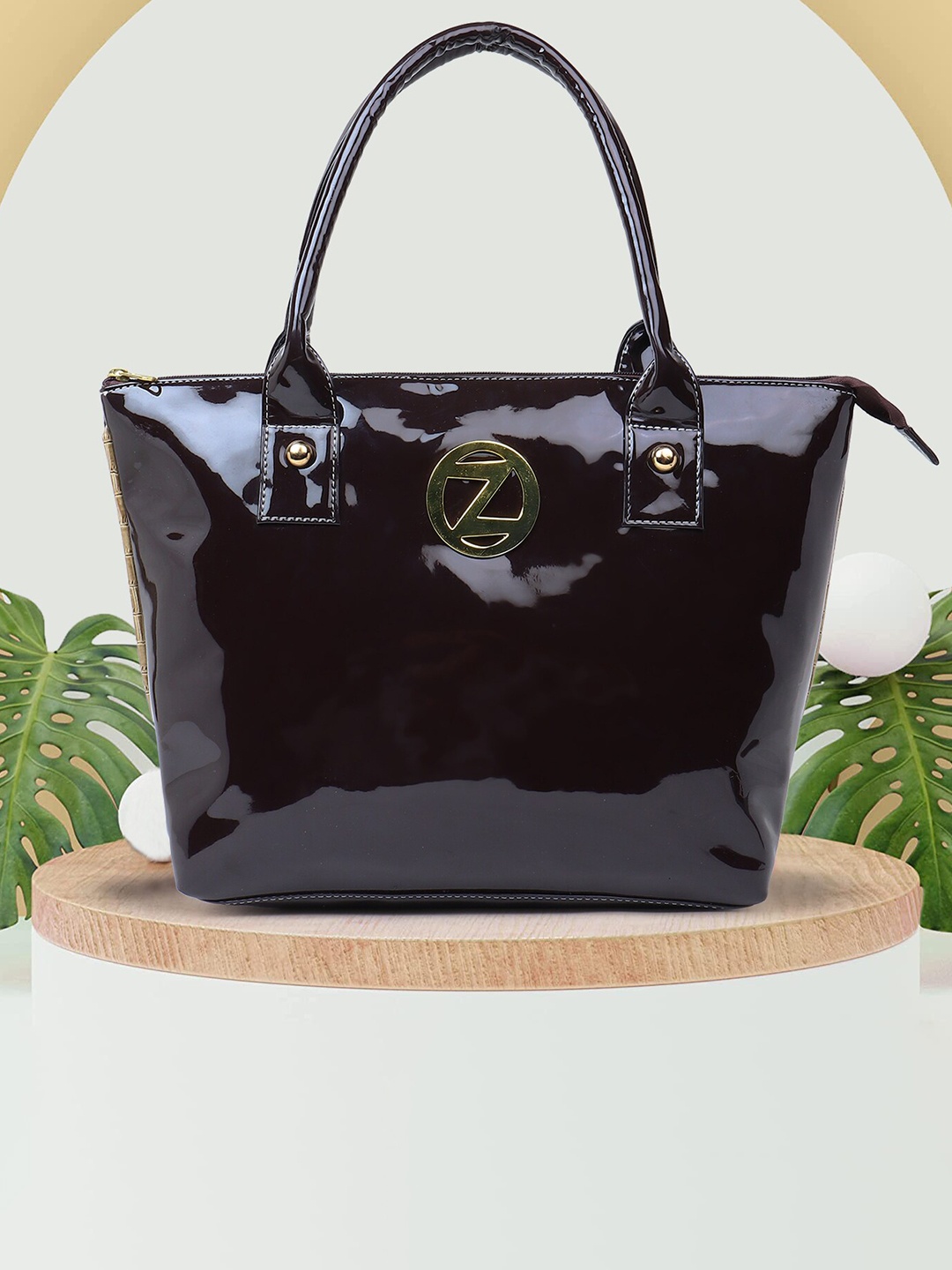 

OsaiZ PU Shopper Shoulder Bag, Brown