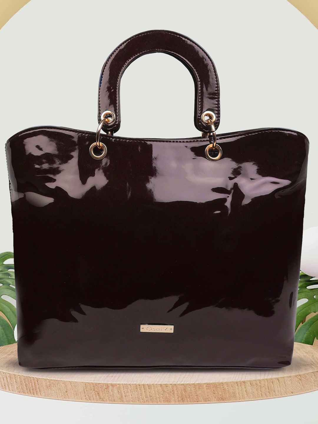 

OsaiZ PU Shopper Tote Bag, Brown