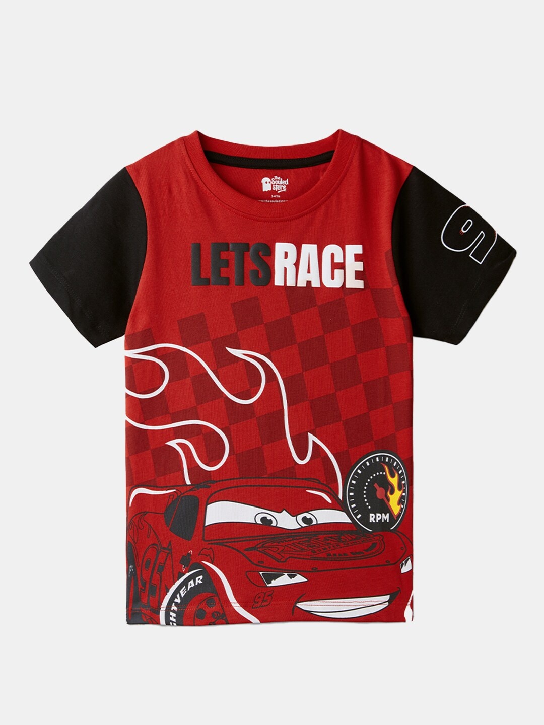 

The Souled Store Boys Red & White Cars Printed Pure Cotton T-shirt