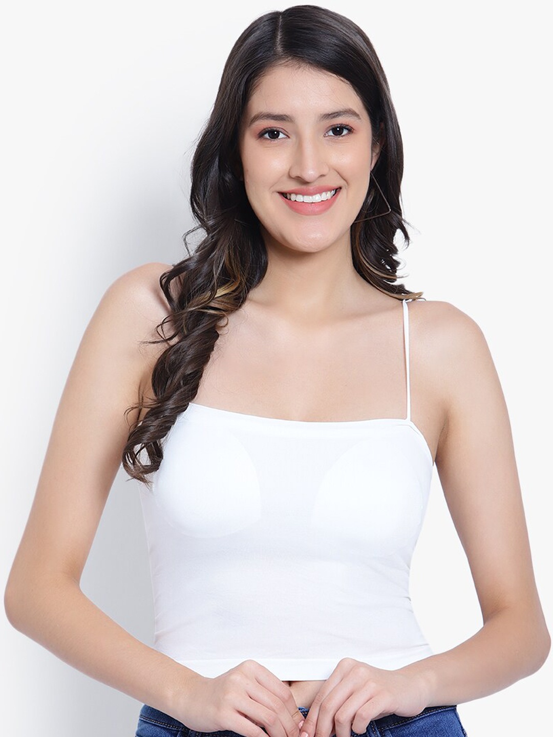 

PARKHA Lightly Padded Shoulder Straps Camisoles, White
