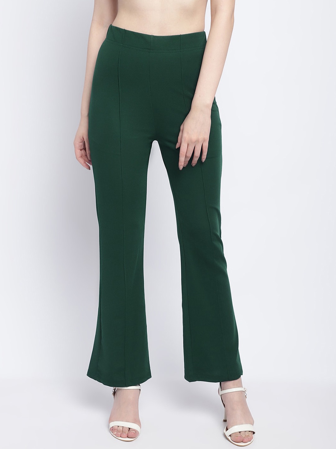 

Wuxi Women Relaxed Straight Leg Fit Bootcut Trousers, Green