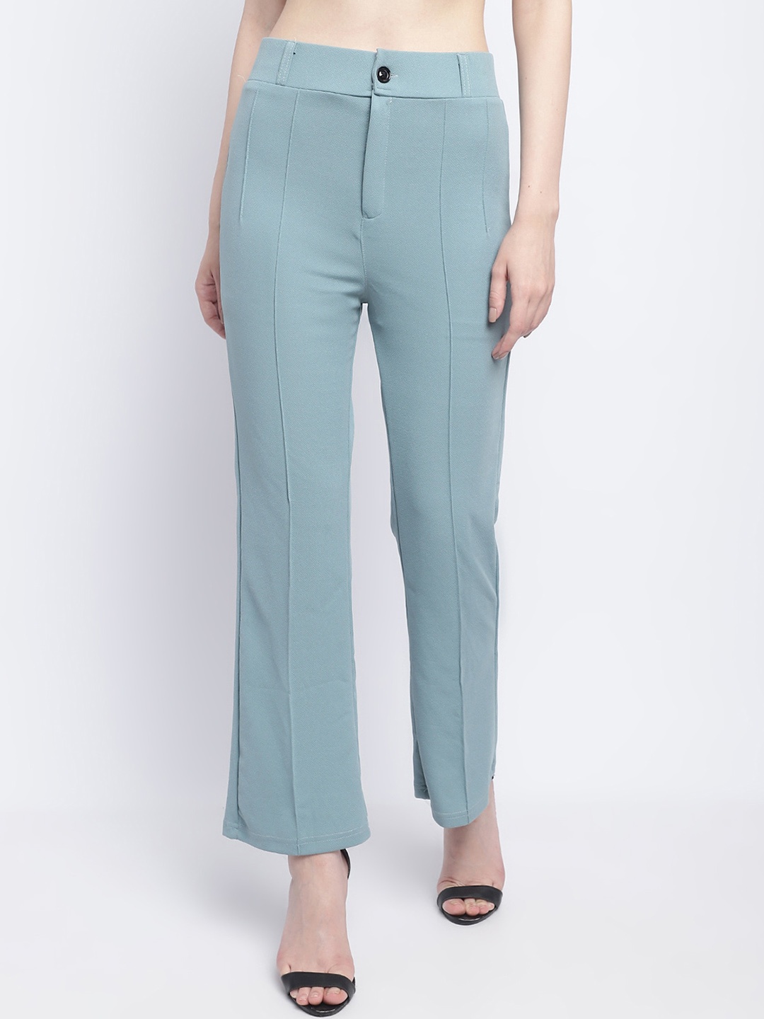 

Wuxi Women Mid-Rise Relaxed Straight Leg Straight Fit Bootcut Trousers, Sea green