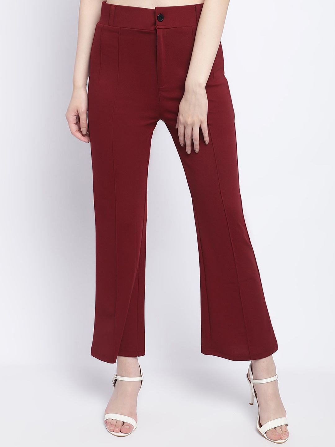 

Wuxi Women Relaxed Straight Leg Straight Fit Bootcut Trousers, Maroon
