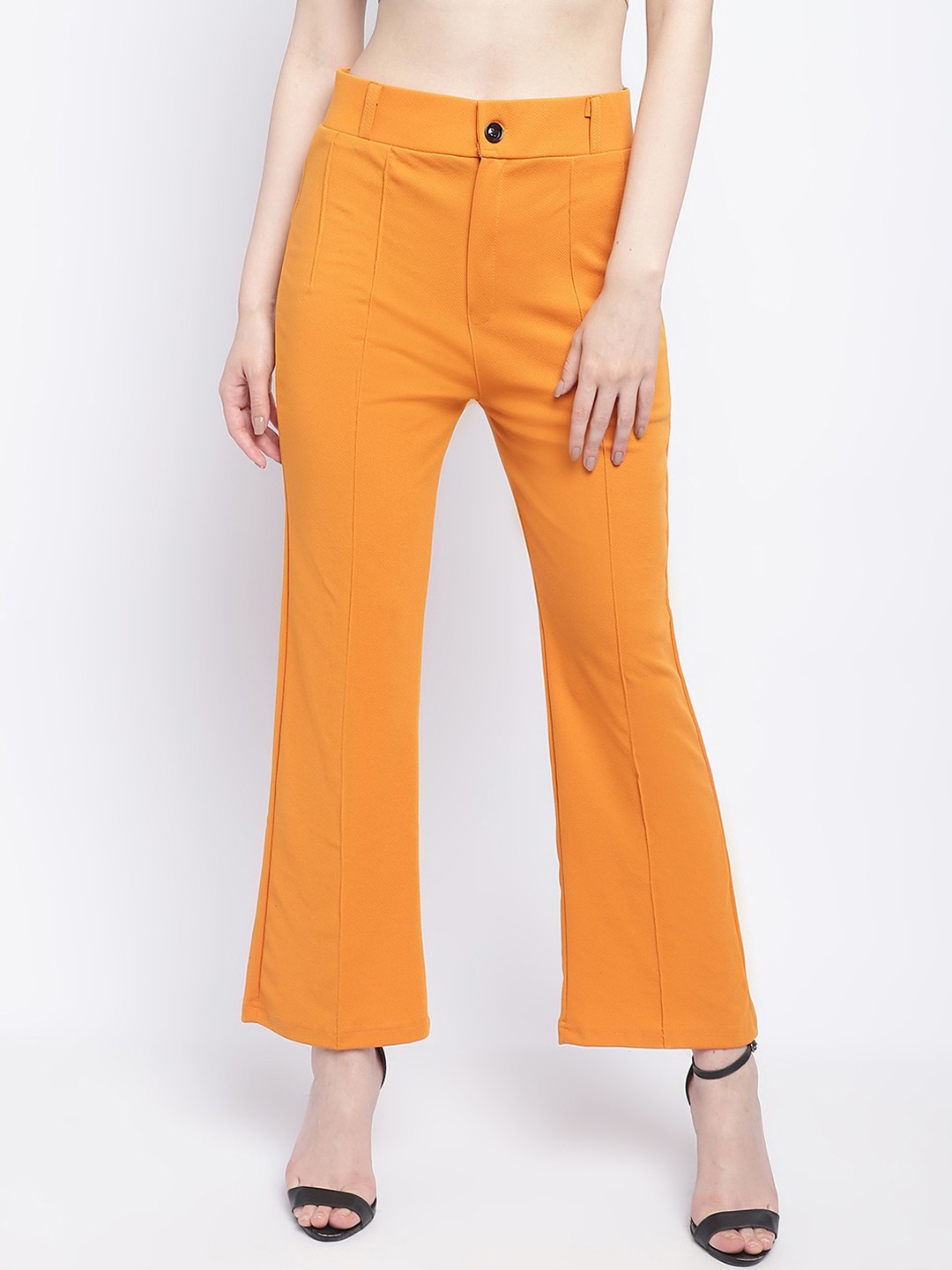 

Wuxi Women Relaxed Straight Leg Straight Fit Pleated Trousers, Yellow