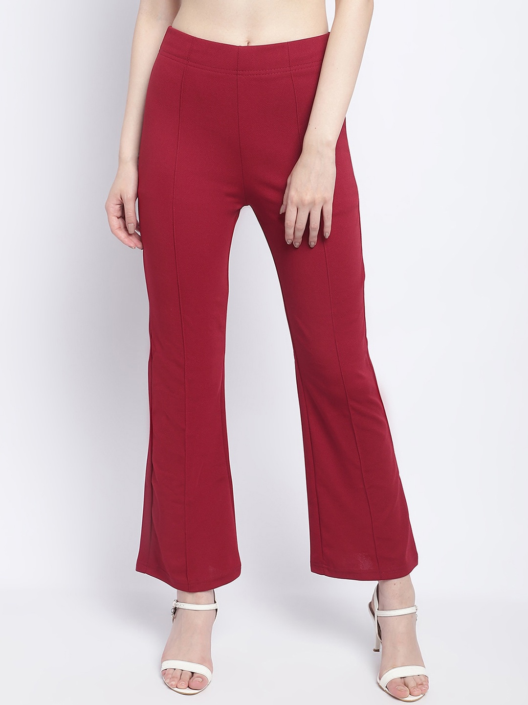

Wuxi Women Relaxed Straight Leg Straight Fit Bootcut Trousers, Maroon