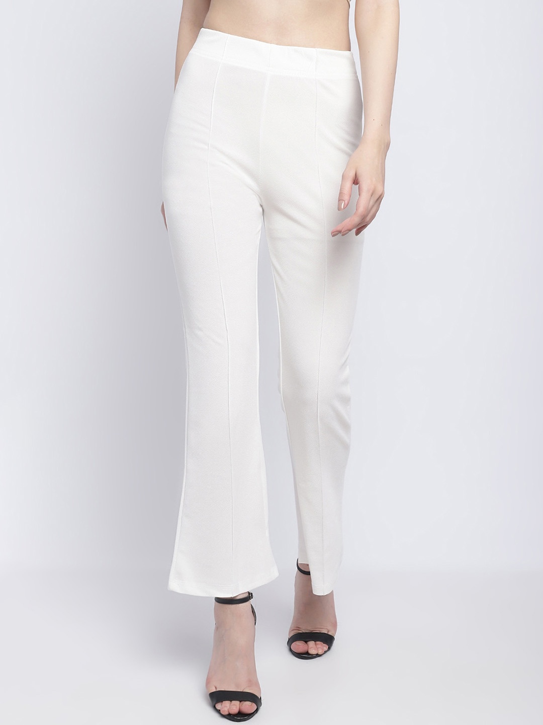 

Wuxi Women Relaxed Straight Leg Fit Bootcut Trousers, White