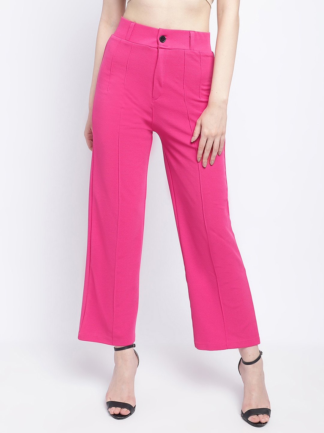 

Wuxi Women Relaxed Straight Leg Fit Parallel Trousers, Pink