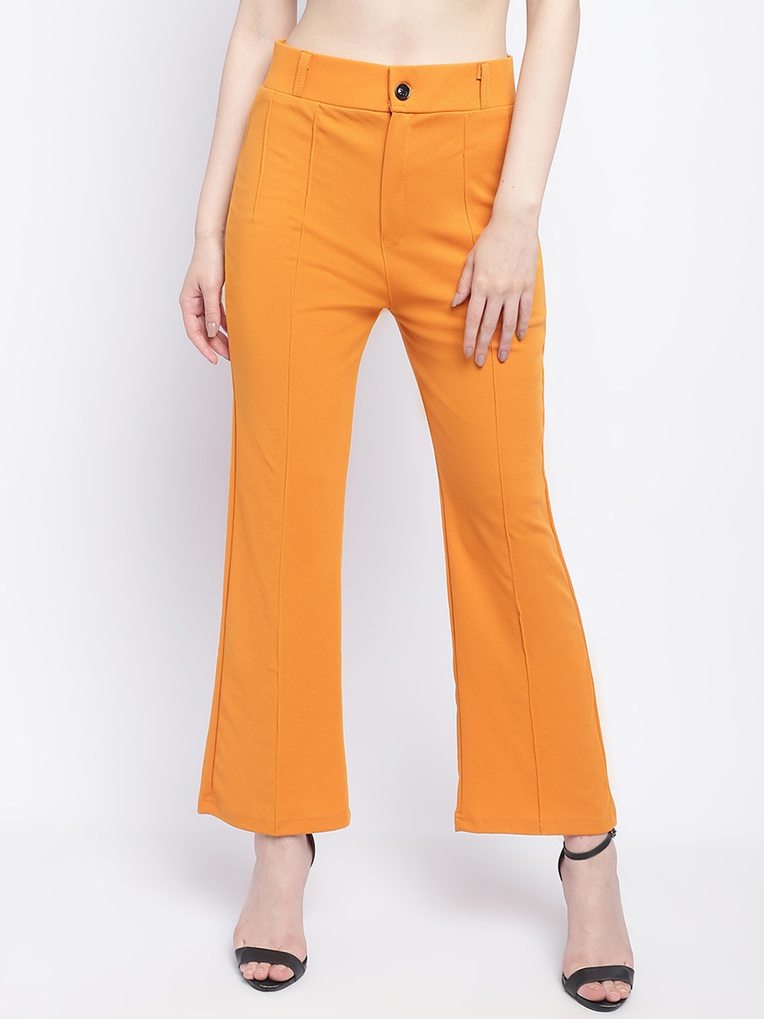 

Wuxi Women Relaxed Straight Leg Straight Fit Pleated Trousers, Yellow