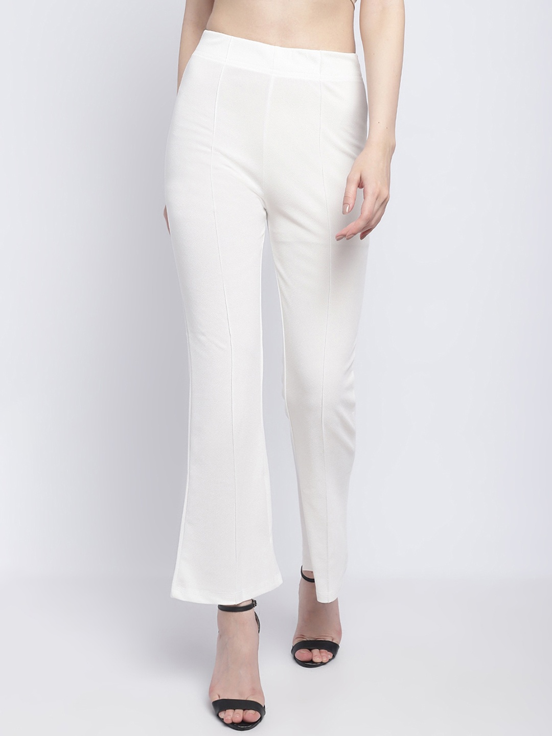 

Wuxi Women Relaxed Straight Leg Fit Bootcut Trousers, White