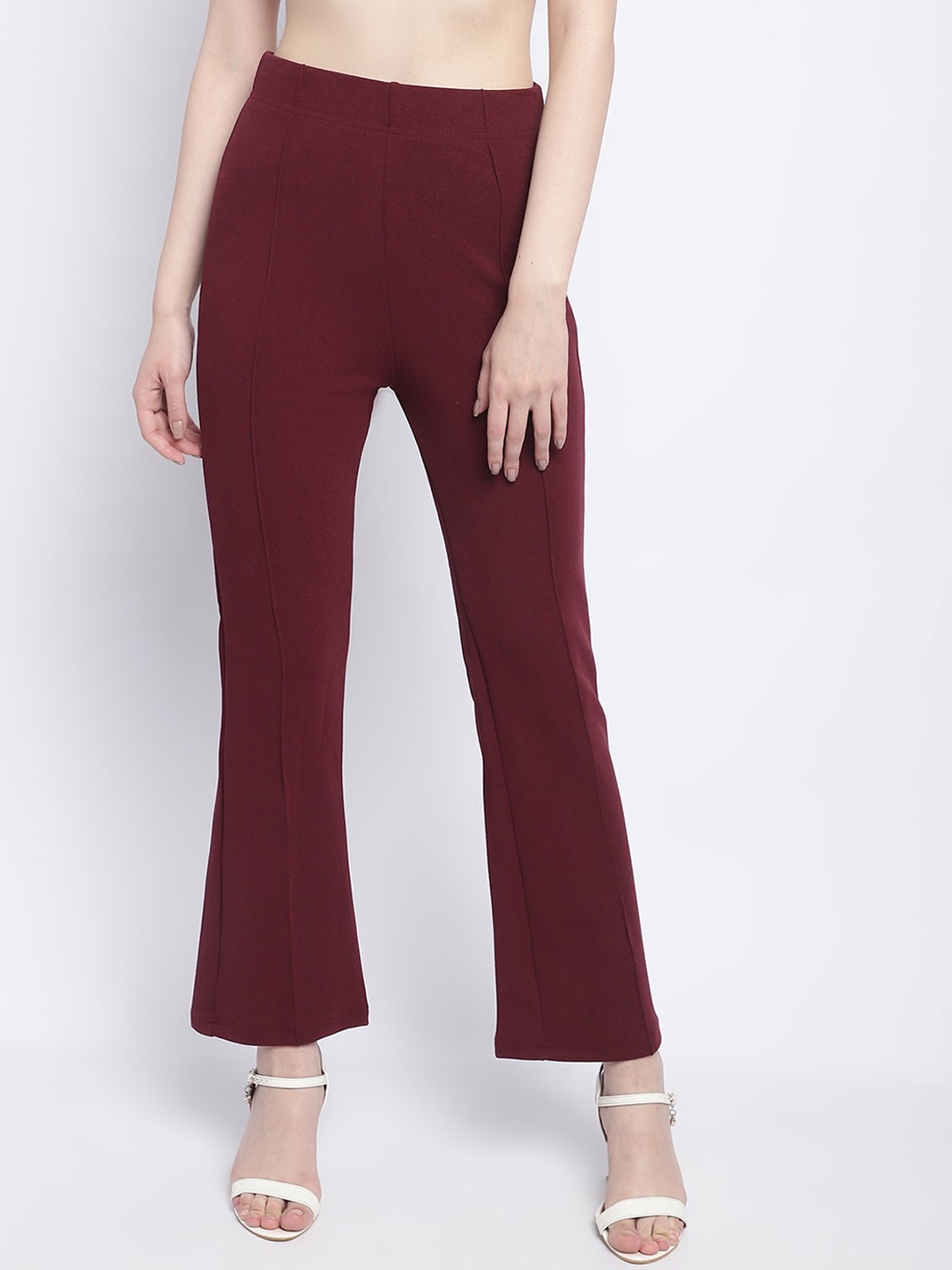 

Wuxi Women Relaxed Straight Leg Fit Bootcut Trousers, Maroon