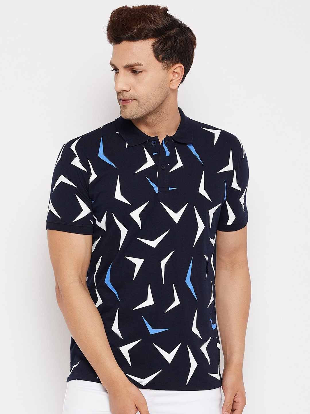 

WILD WEST Graphic Printed Polo T-shirt, Navy blue