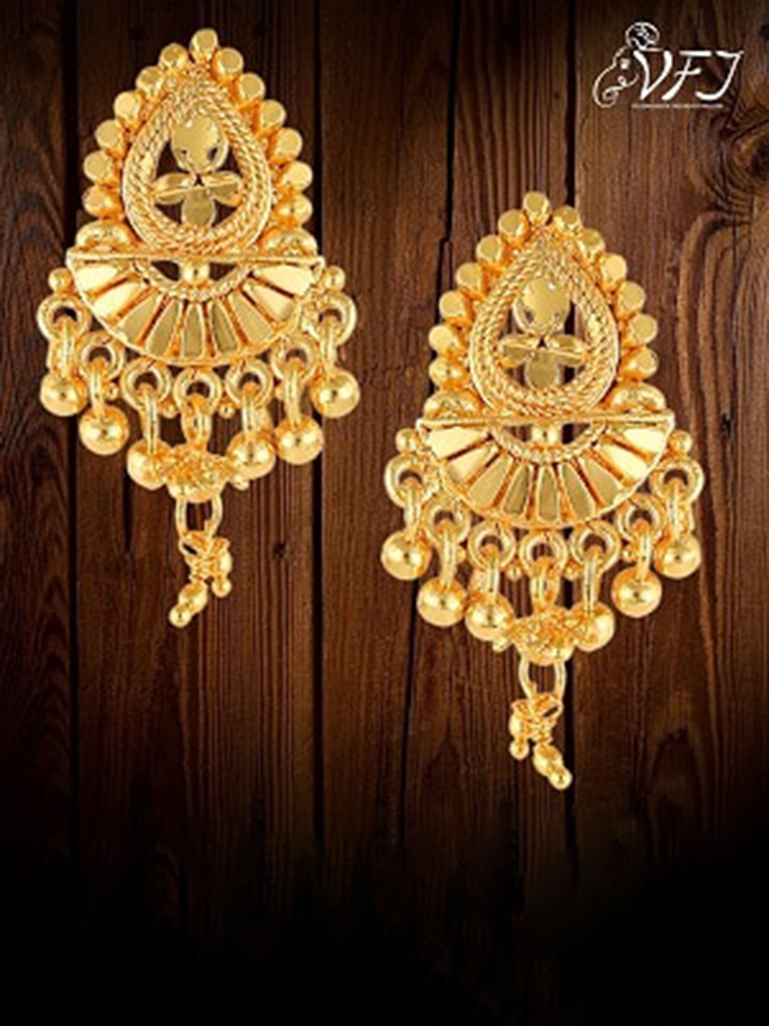

Vighnaharta Gold Plated Floral Drop Earrings
