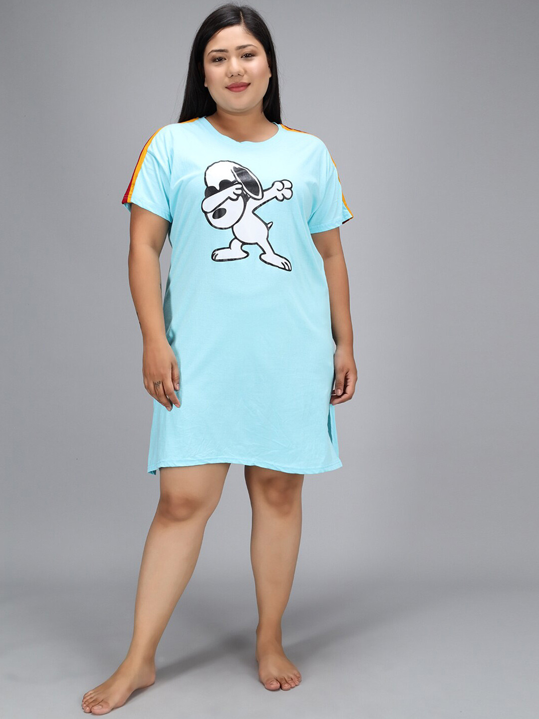 

Christy World Snoopy Printed Cotton T-shirt Nightdress, Blue
