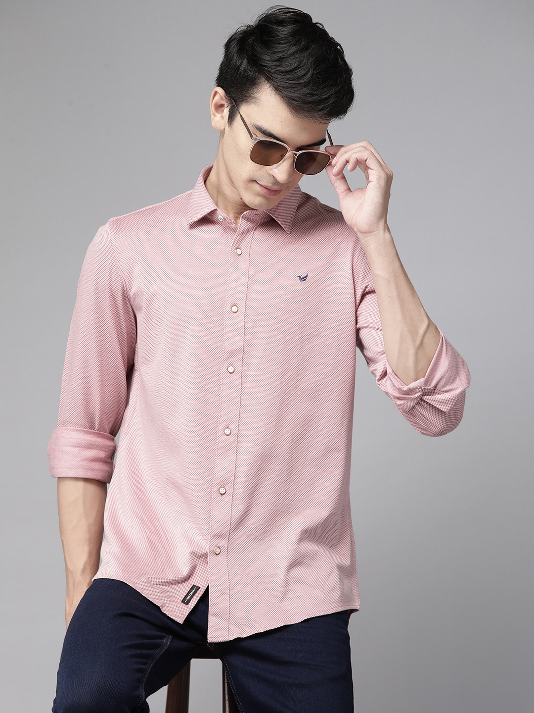 

Blackberrys Men Pure Cotton Printed Casual Shirt, White