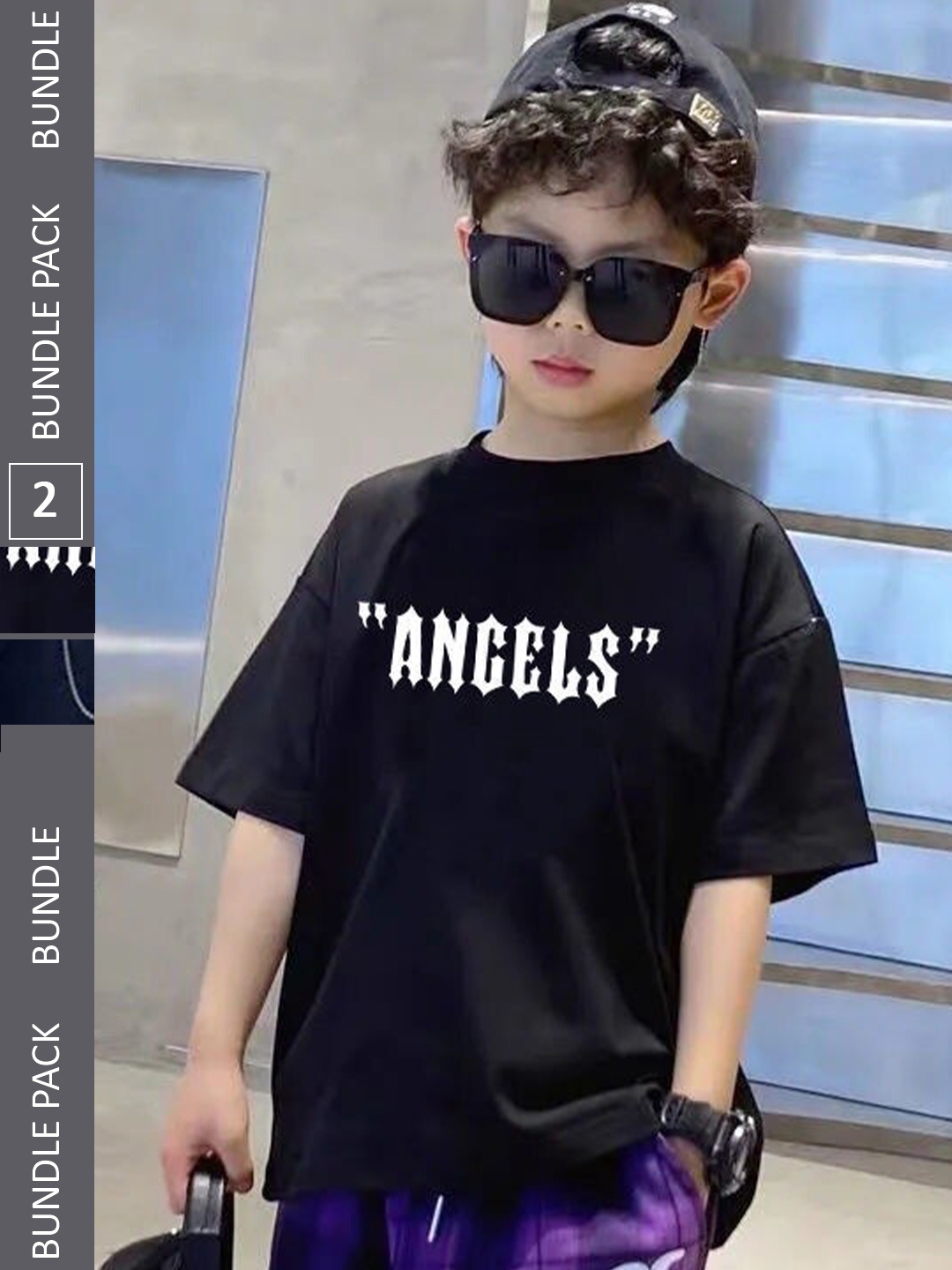 

Nick and Jones Boys Pack Of 2 Printed Pure Cotton T-shirt, Black