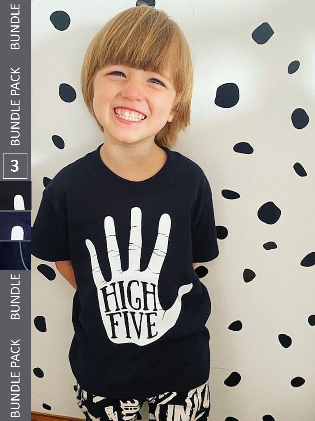 

Nick and Jones Boys Pack Of 3 Printed Drop Shoulder Sleeves Pure Cotton Oversized T-Shirt, Black