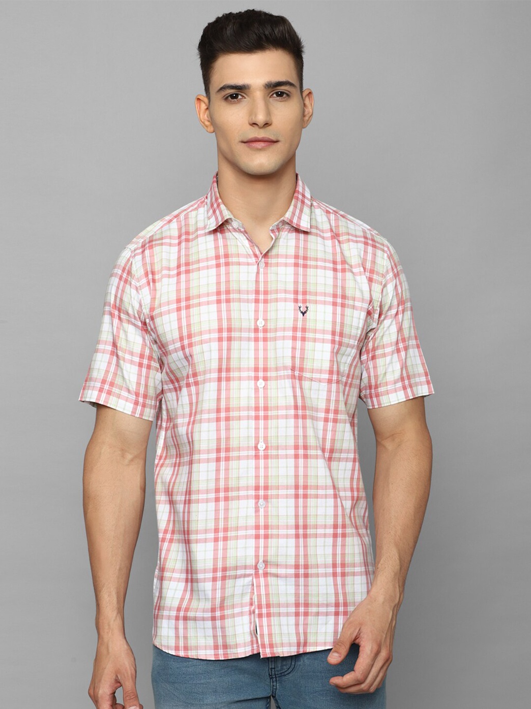 

Allen Solly Slim Fit Tartan Checked Opaque Pure Cotton Casual Shirt, White