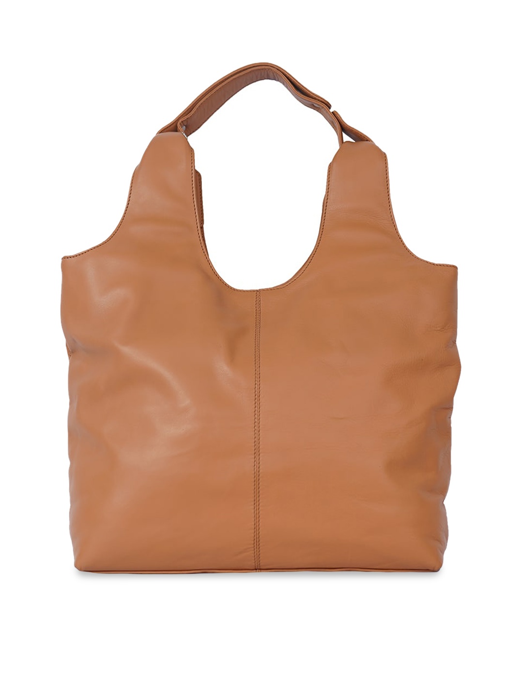 

PERKED Leather Oversized Shopper Hobo Bag, Camel brown