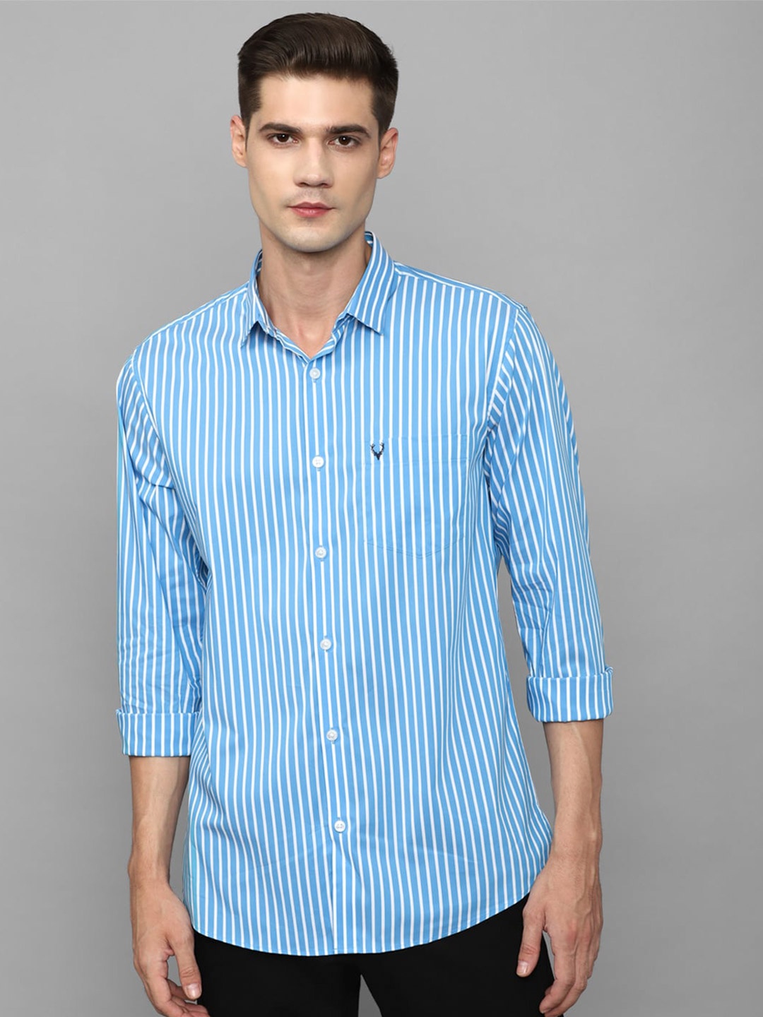 

Allen Solly Slim Fit Striped Cotton Casual Shirt, Blue