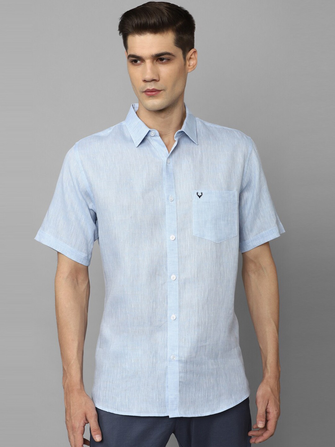 

Allen Solly Slim Fit Opaque Casual Linen Shirt, Blue