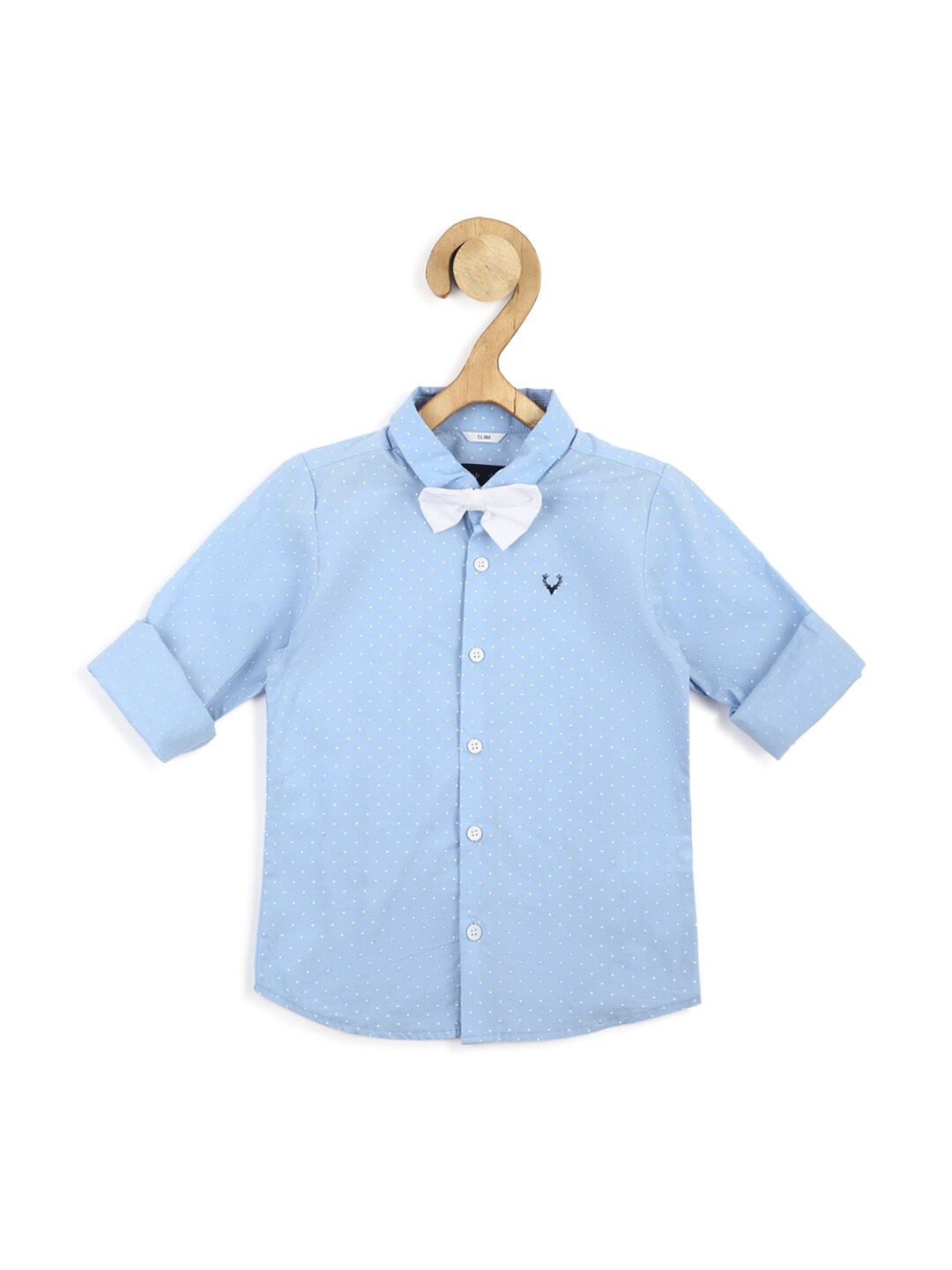 

Allen Solly Junior Boys Slim Fit Micro Ditsy Printed Pure Cotton Casual Shirt, Blue