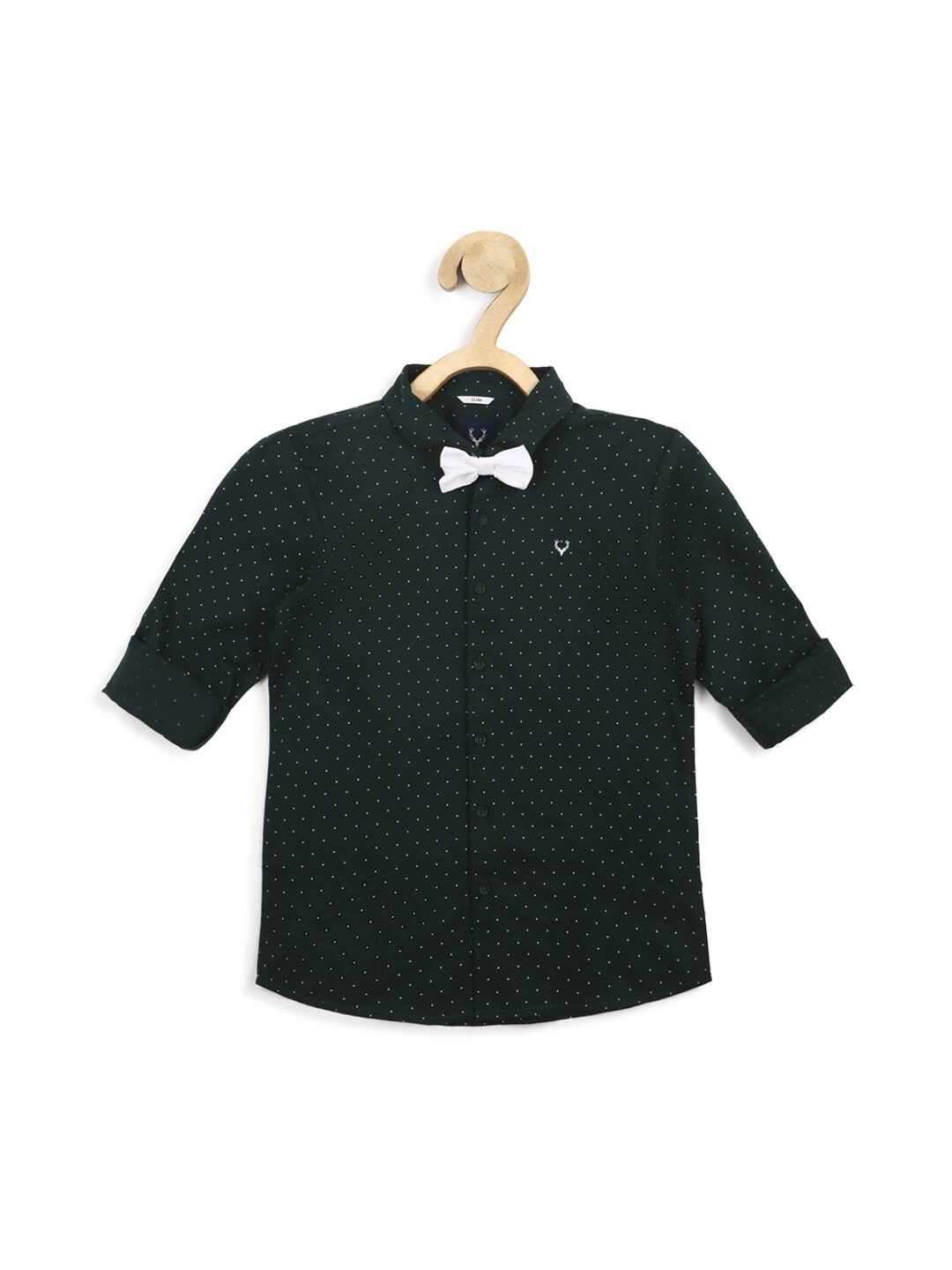 

Allen Solly Junior Boys Slim Fit Micro Ditsy Printed Pure Cotton Casual Shirt, Black