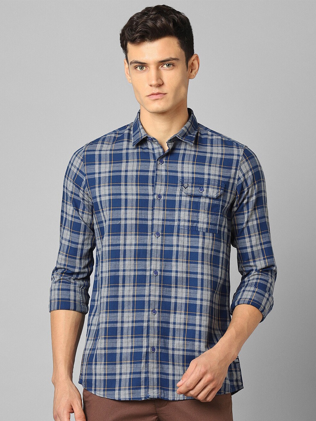 

Allen Solly Sport Checked Pure Cotton Casual Shirt, Blue