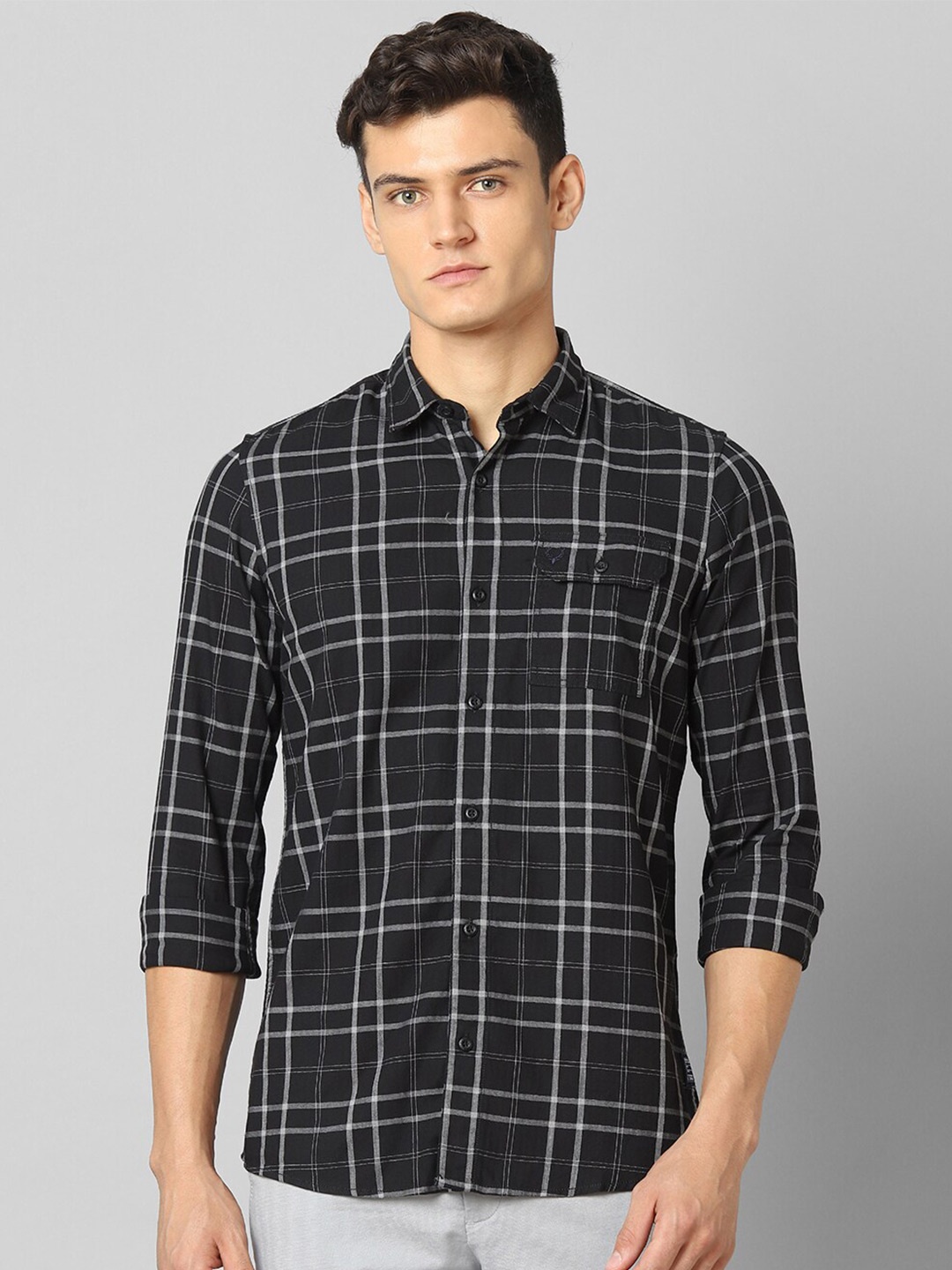 

Allen Solly Sport Tartan Checked Pure Cotton Casual Shirt, Black