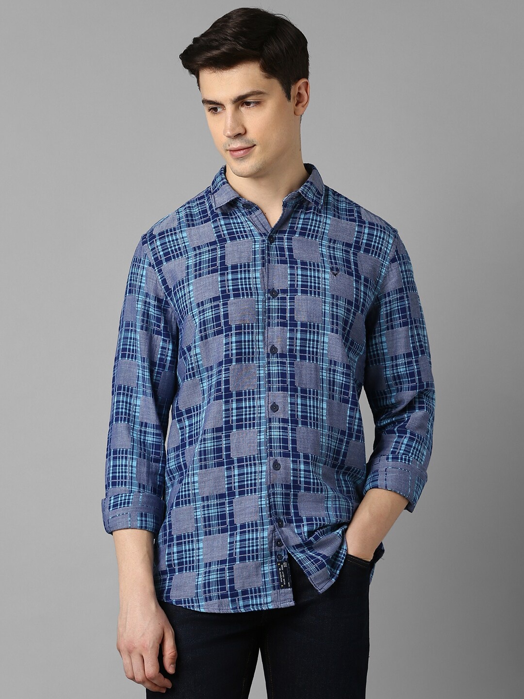 

Allen Solly Sport Tartan Checked Pure Cotton Casual Shirt, Blue