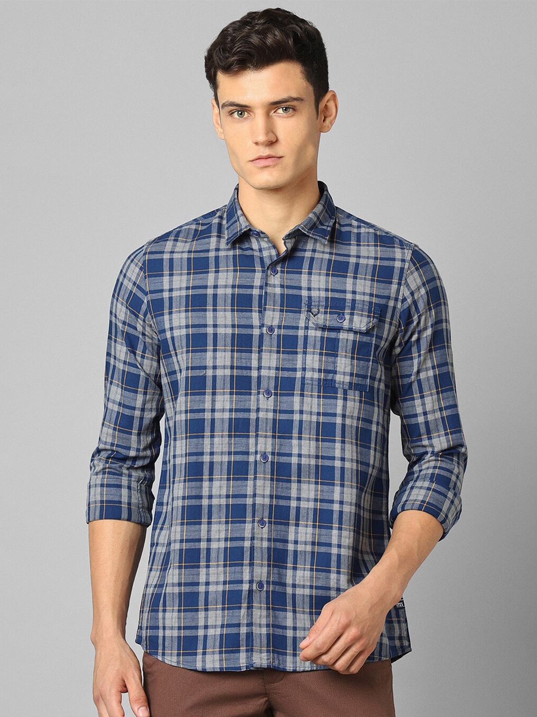 

Allen Solly Sport Tartan Checks Pure Cotton Casual Shirt, Blue