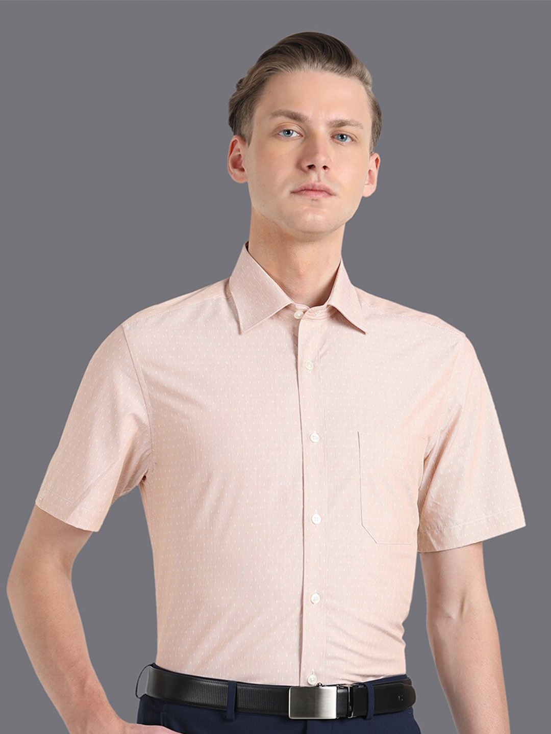 

Louis Philippe Slim Fit Pure Cotton Formal Shirt, Beige