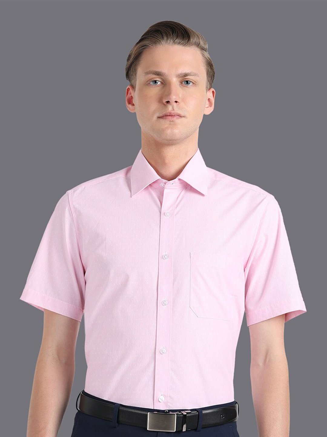 

Louis Philippe Slim Fit Pure Cotton Formal Shirt, Pink